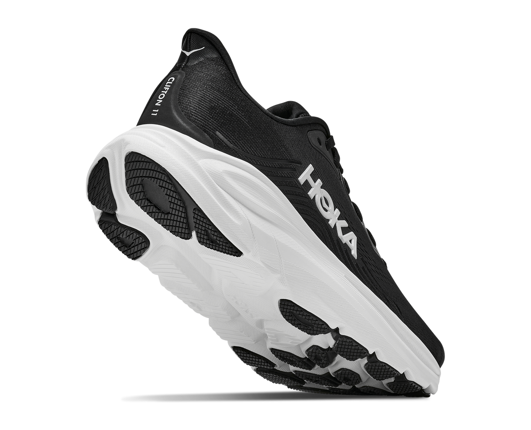 hoka clifton 11 men's | black white