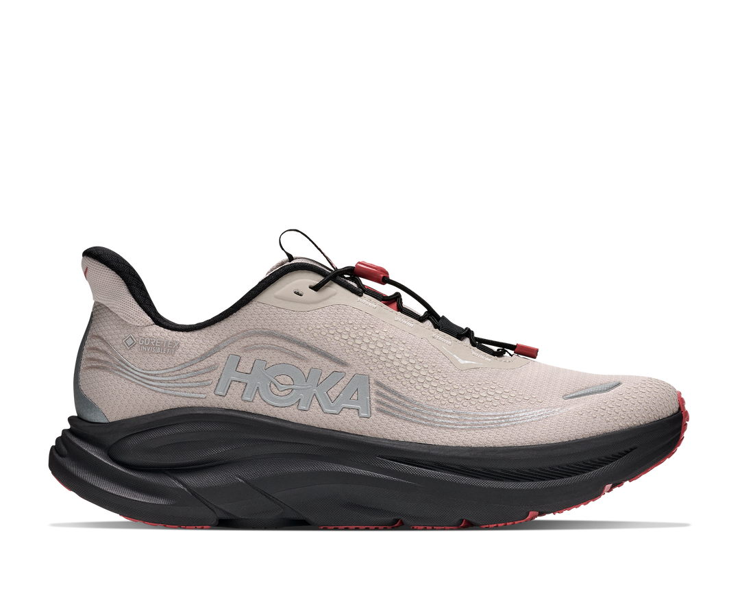 hoka clifton 11 gtx men's | river rock grey carbon black