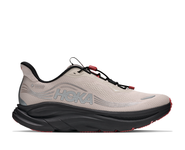 hoka clifton 11 gtx men's | river rock grey carbon black