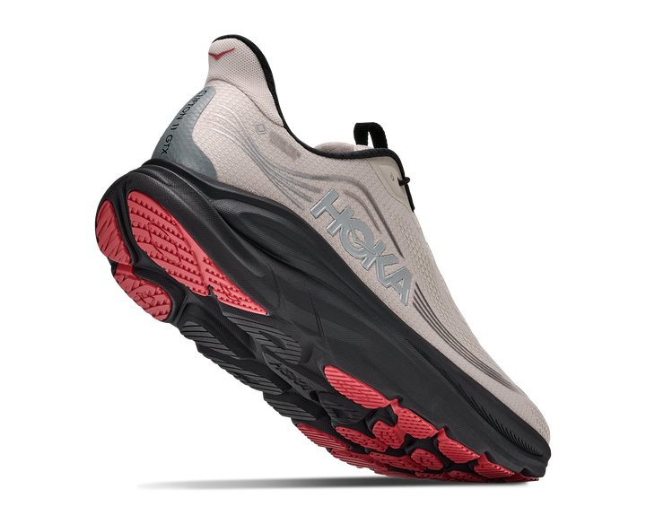 hoka clifton 11 gtx men's | river rock grey carbon black