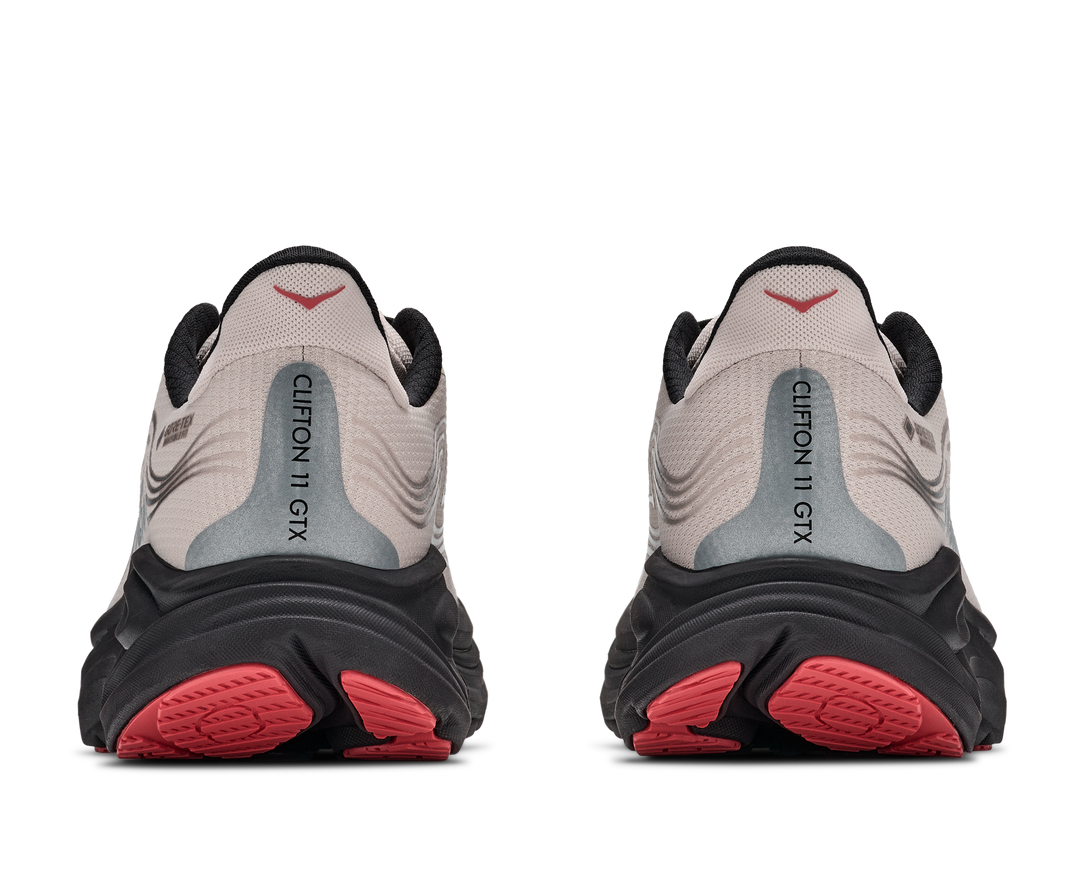 hoka clifton 11 gtx men's | river rock grey carbon black