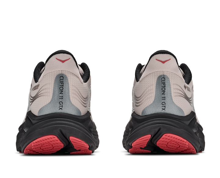 hoka clifton 11 gtx men's | river rock grey carbon black