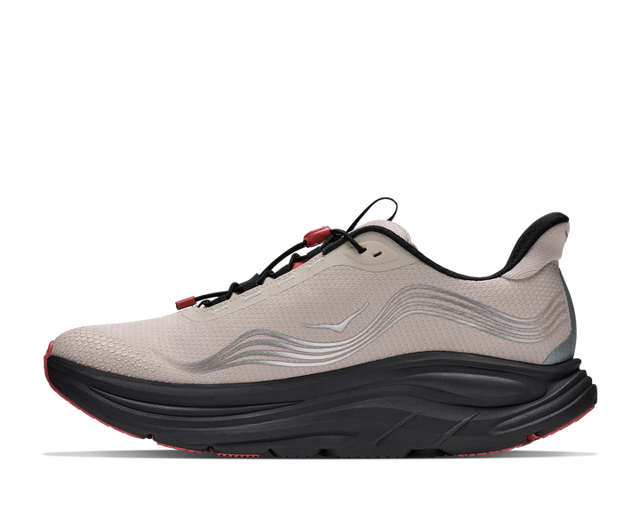 hoka clifton 11 gtx men's | river rock grey carbon black