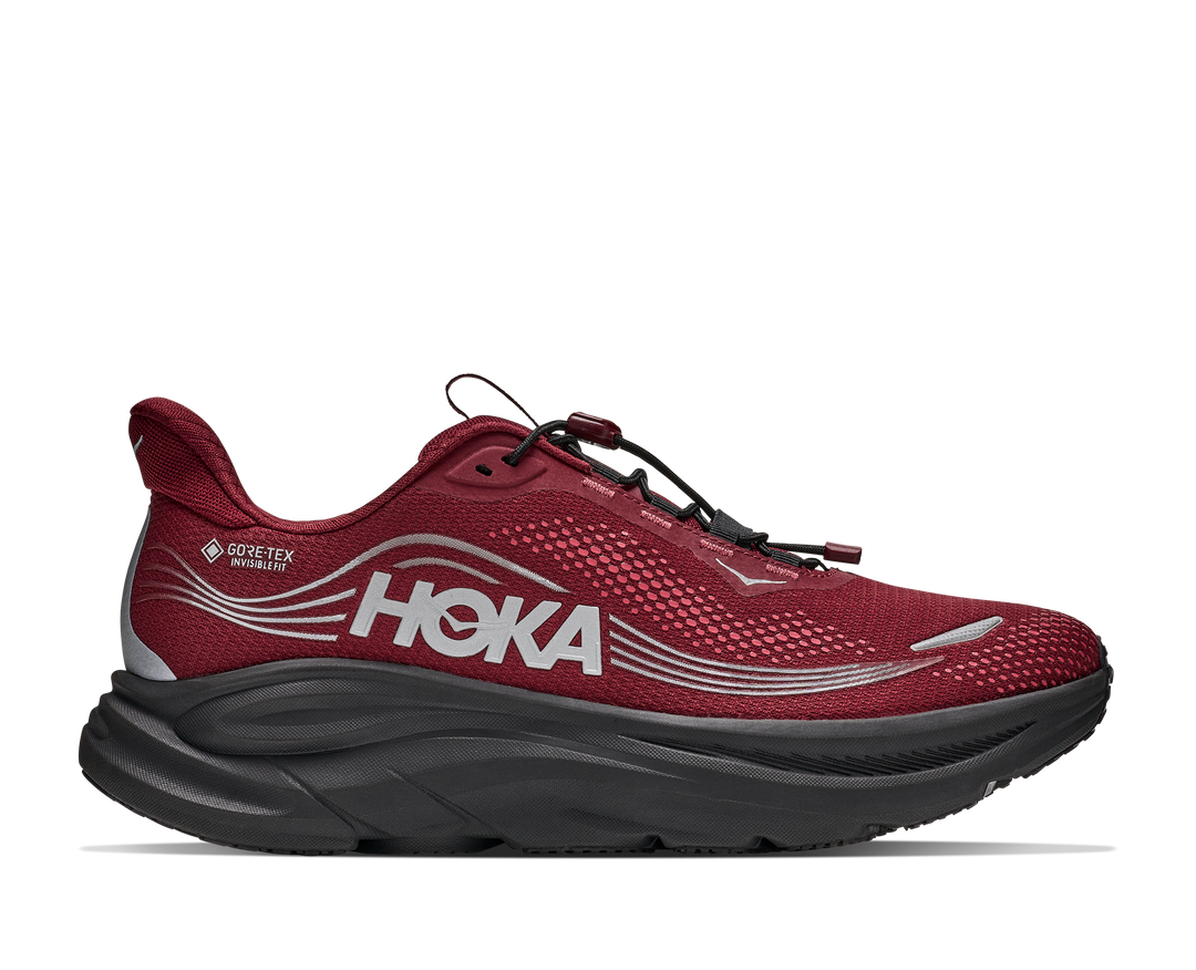 hoka clifton 11 gtx men's | varsity burgundy carbon black