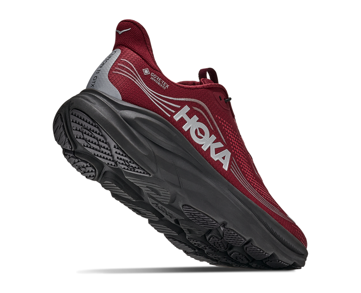 hoka clifton 11 gtx men's | varsity burgundy carbon black
