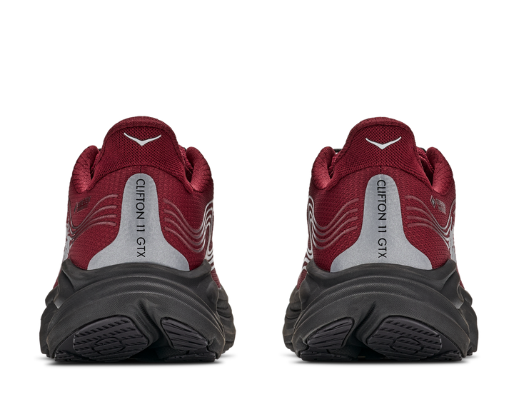 hoka clifton 11 gtx men's | varsity burgundy carbon black