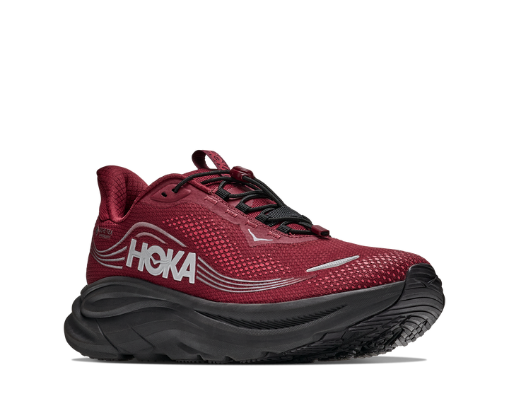 hoka clifton 11 gtx men's | varsity burgundy carbon black