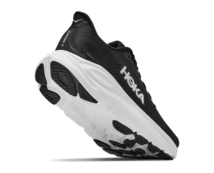 hoka clifton 11 wide men's | black white