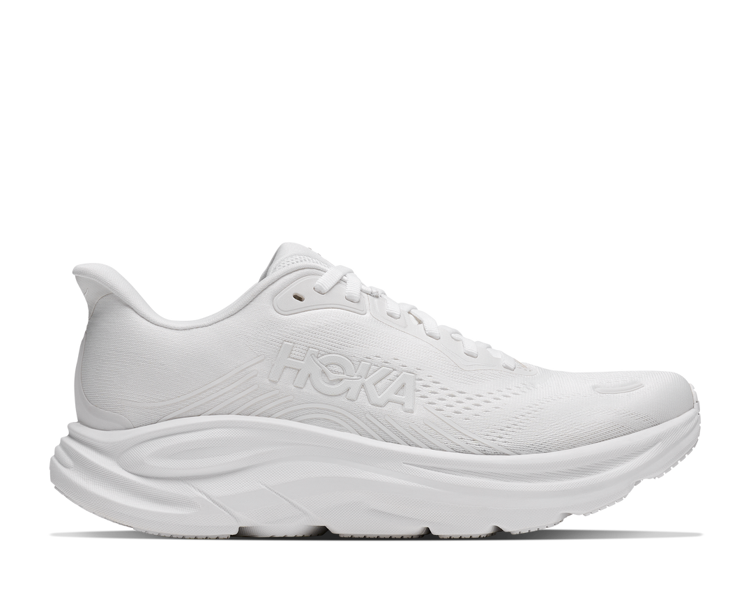 hoka clifton 11 wide men's | white white