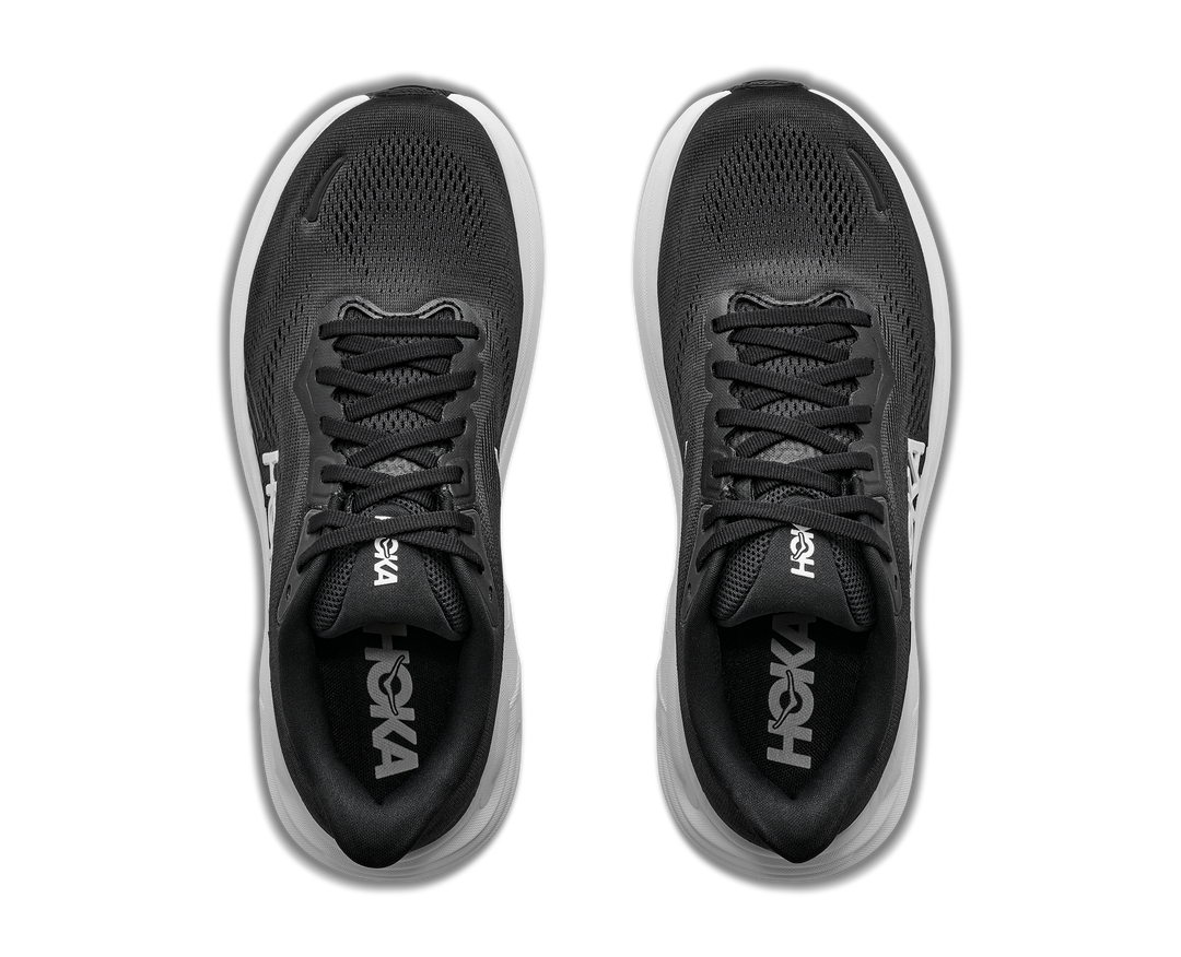 hoka clifton 11 wide women's | black white