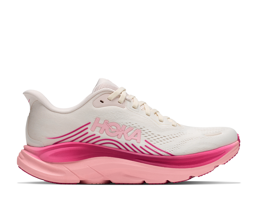 hoka clifton 11 wide women's | rose cream dewy pink