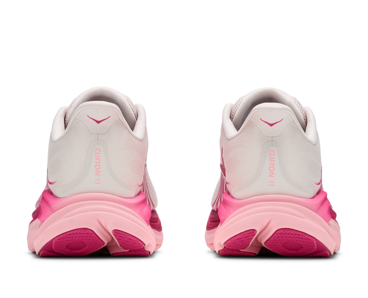 hoka clifton 11 wide women's | rose cream dewy pink