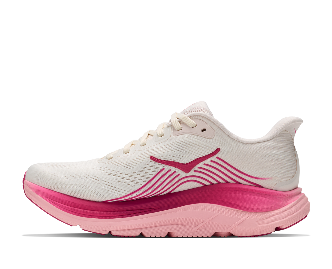hoka clifton 11 wide women's | rose cream dewy pink