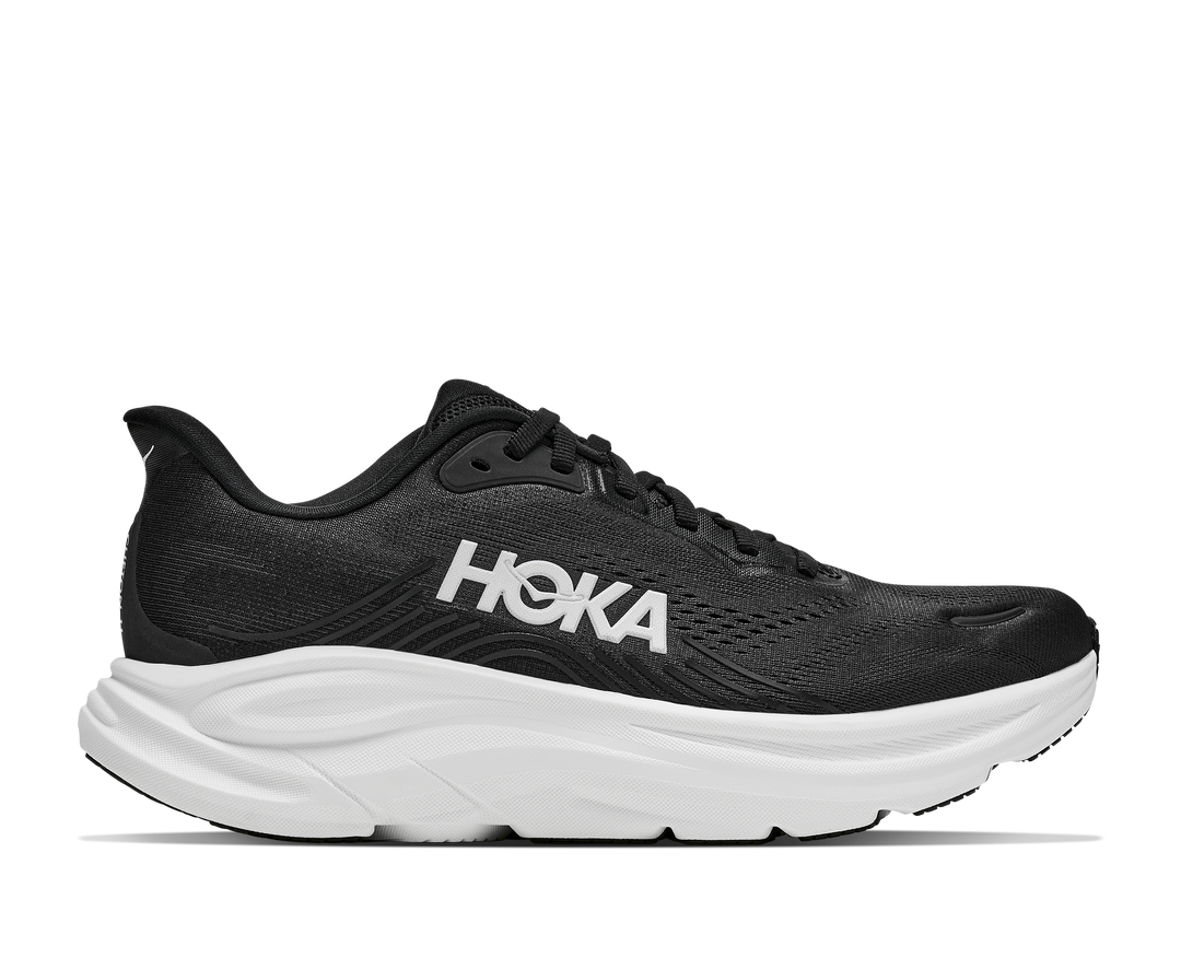 hoka clifton 11 extra wide women's | black white