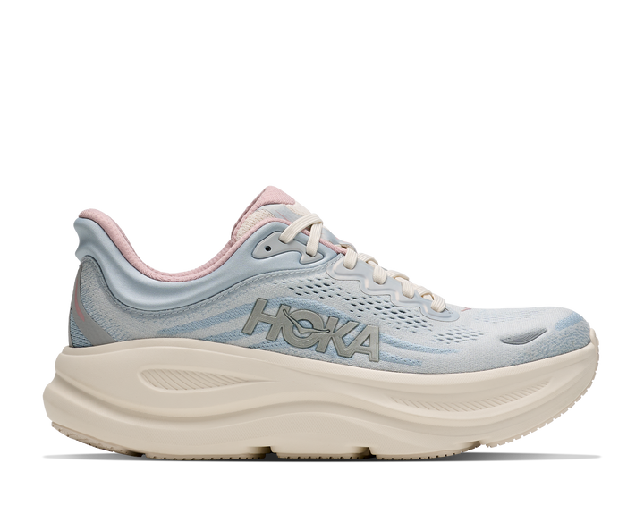 hoka bondi 9 glm wide women's | alabaster mineral blue