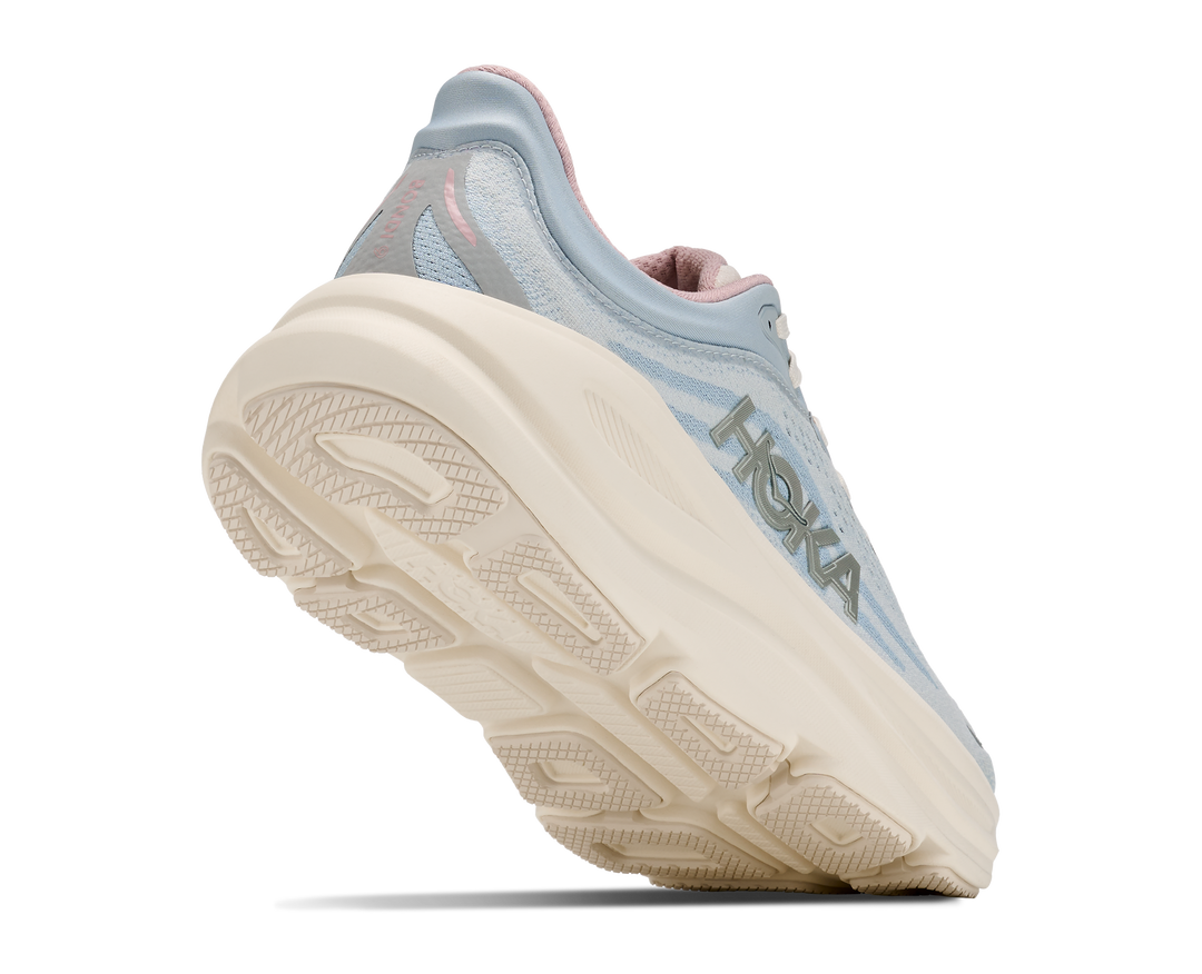 hoka bondi 9 glm wide women's | alabaster mineral blue