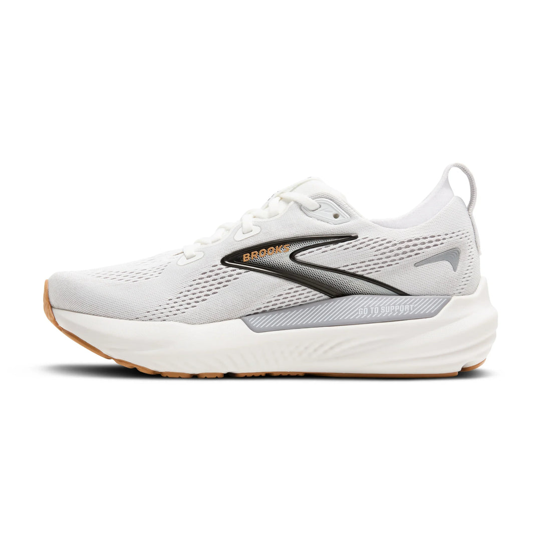 brooks glycerin  gts 22 women's | white/grey/black