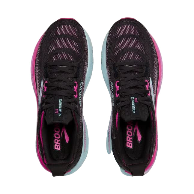 brooks adrenaline gts 25 women's | black/cyber pink/iced aqua