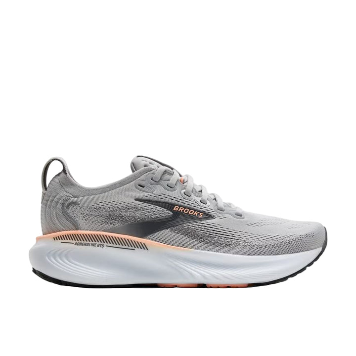 brooks adrenaline gts 25 women's | grey / blackened pearl / coral