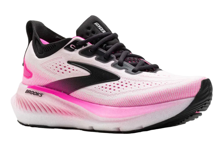 brooks glycerin 23 women's | white/phantom/cyber pink