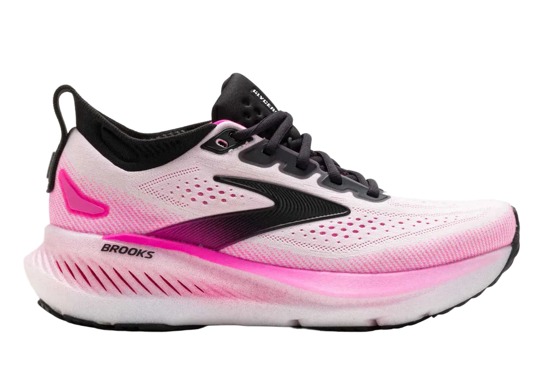 brooks glycerin 23 women's | white/phantom/cyber pink