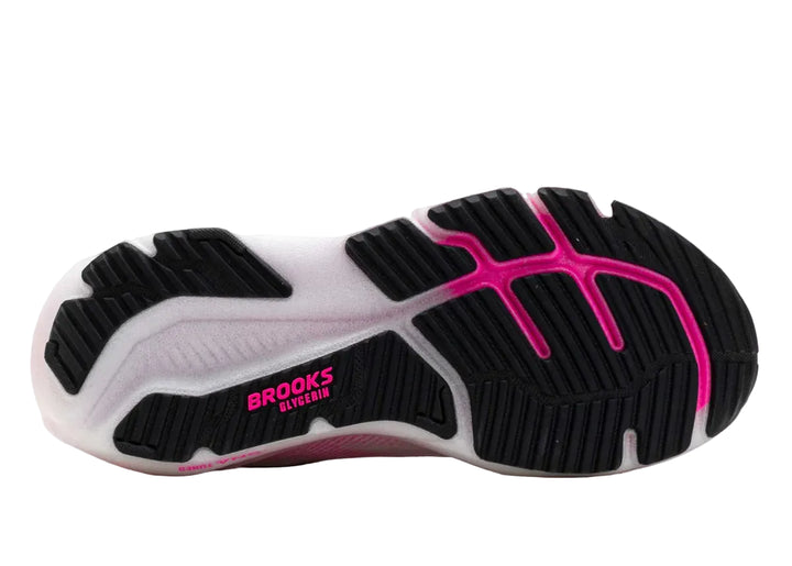 brooks glycerin 23 women's | white/phantom/cyber pink