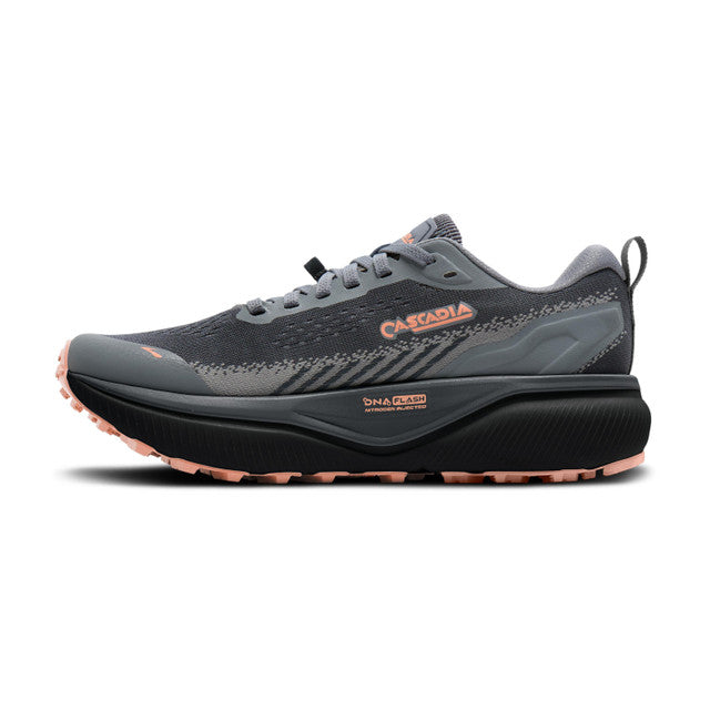 brooks cascadia 20 women's | grey grey peach