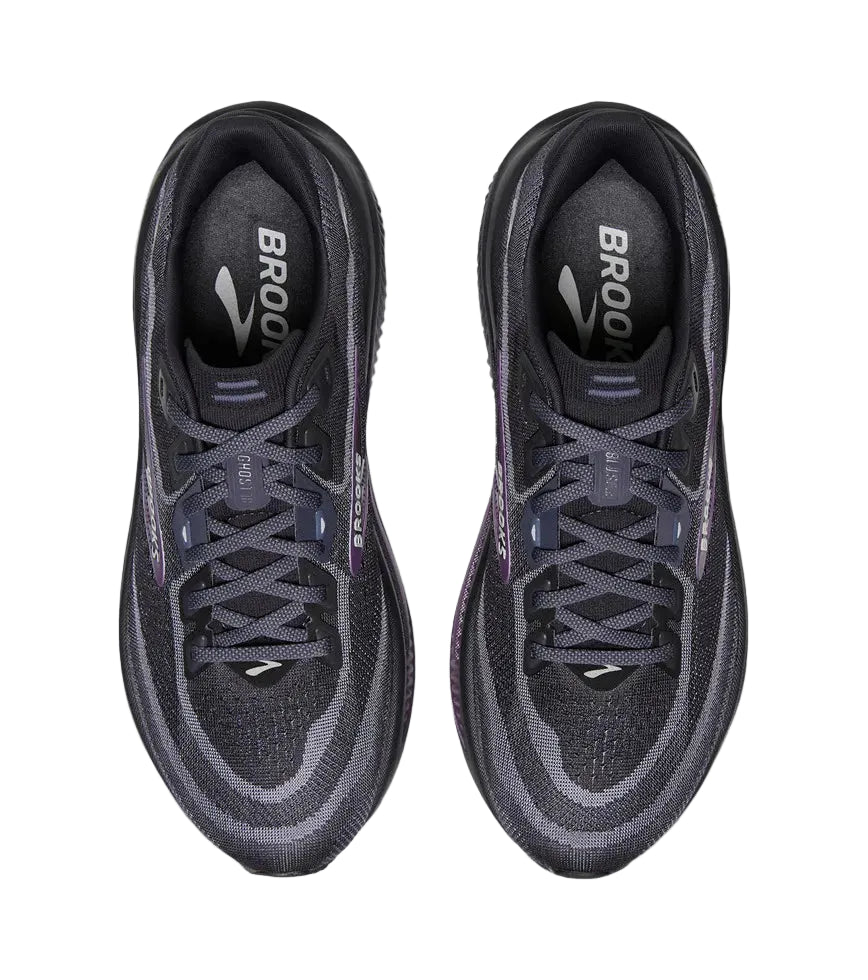 brooks ghost 18 wide women's | ebony folkstone metallic