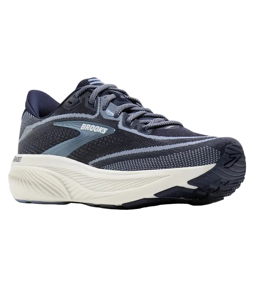 brooks ghost 18 women's | navy rain washed coconut