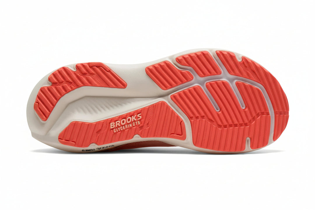 brooks glycerin gts 23 women's |  coral/peach/spellbound