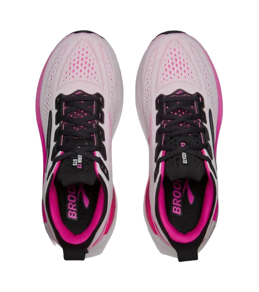 brooks glycerin gts 23 women's | white/phantom/cyber pink