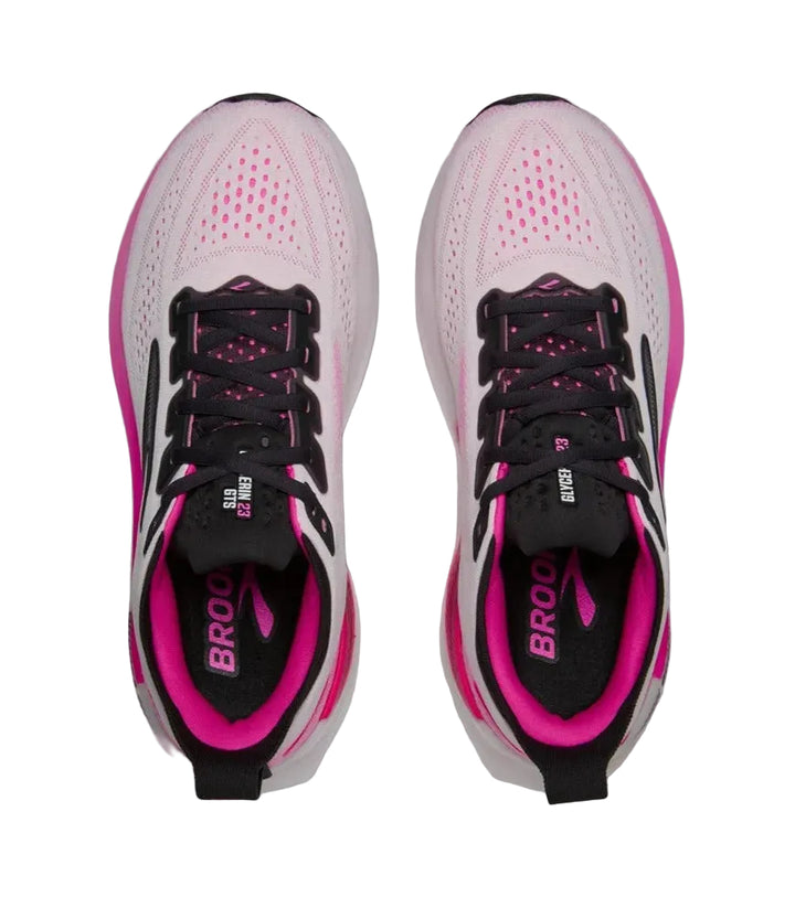 brooks glycerin gts 23 women's | white/phantom/cyber pink
