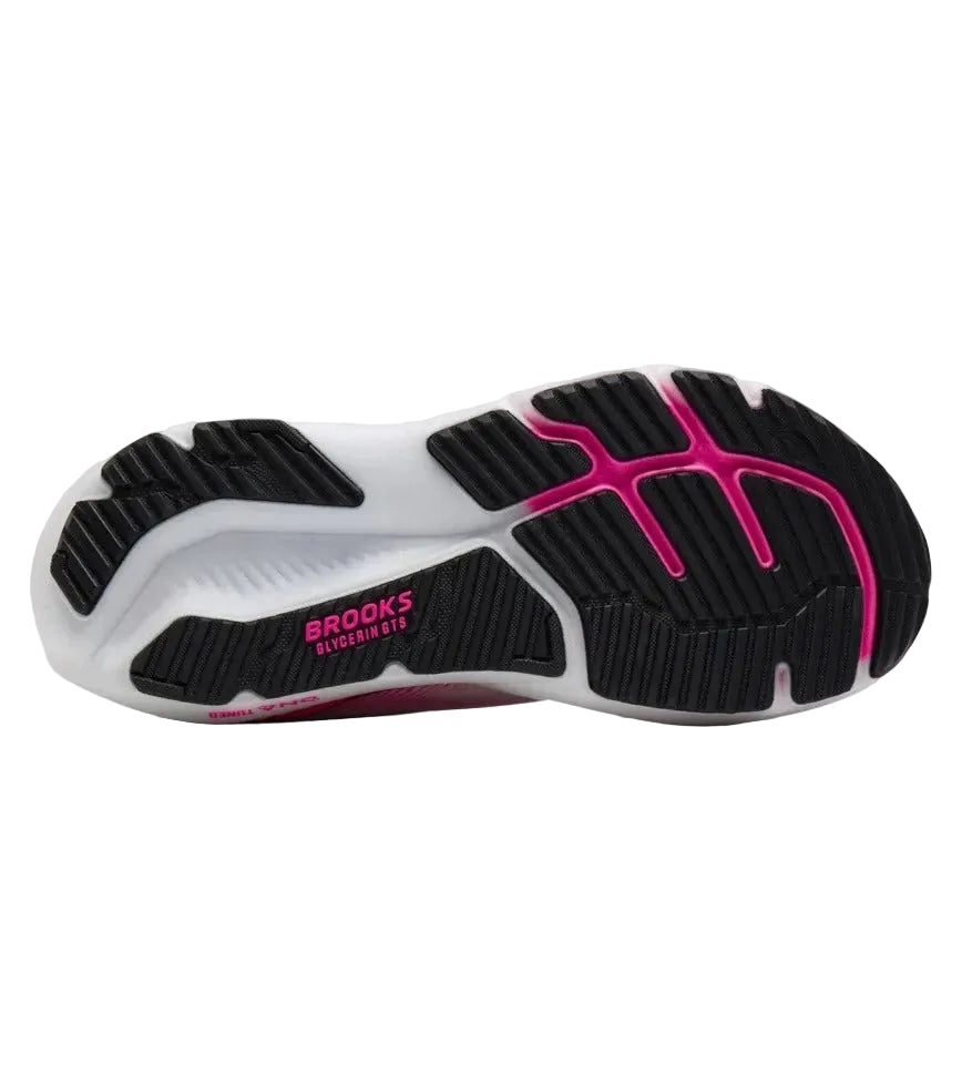 brooks glycerin gts 23 women's | white/phantom/cyber pink