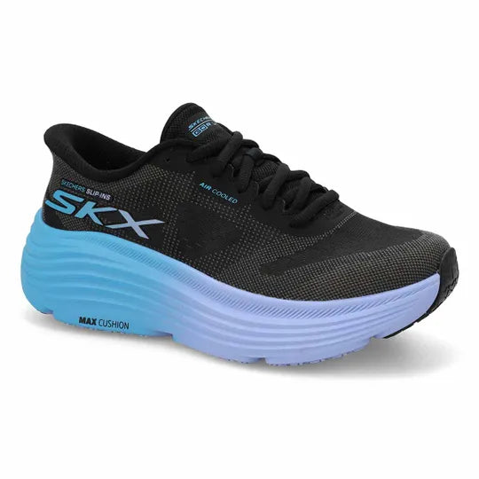 skechers slip-ins: max cushioning endeavour - hallandale women's | black blue