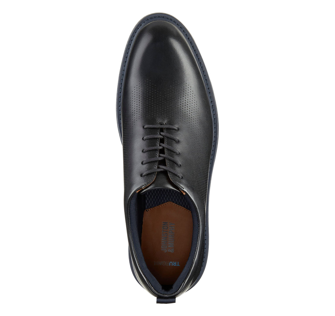 johnston murphy upton one-piece perfed plain toe men's | black