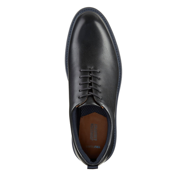 johnston murphy upton one-piece perfed plain toe men's | black