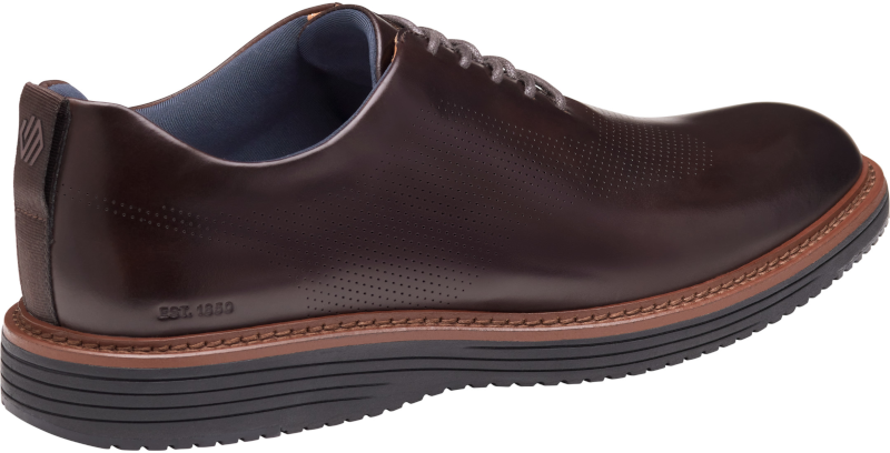 johnston murphy upton one-piece perfed plain toe men's | mahogany