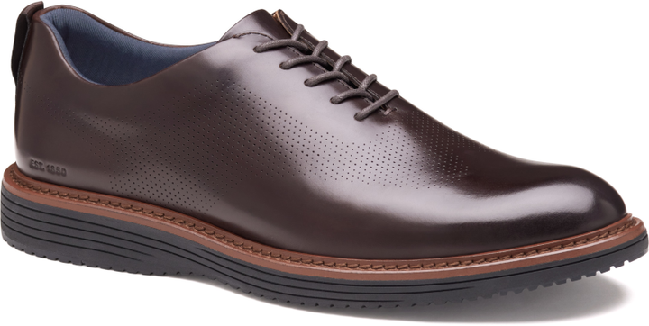 johnston murphy upton one-piece perfed plain toe men's | mahogany