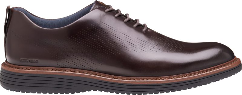 johnston murphy upton one-piece perfed plain toe men's | mahogany