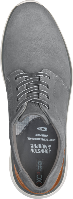 johnston murphy xc4 prentiss 2 plain toe men's | gray wp tumbled nubuck