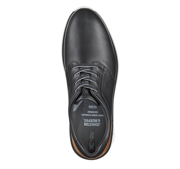 johnston murphy xc4® prentiss 2 plain toe men's | black wp full grain