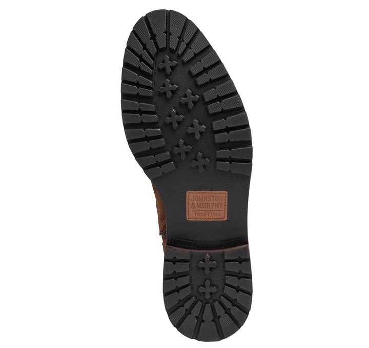 johnston murphy barrett zip men's | brown waxed suede
