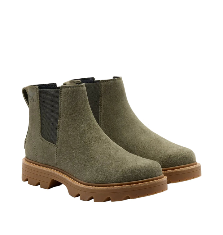 sorel revel rd chelsea waterproof women's | stone green gum 2