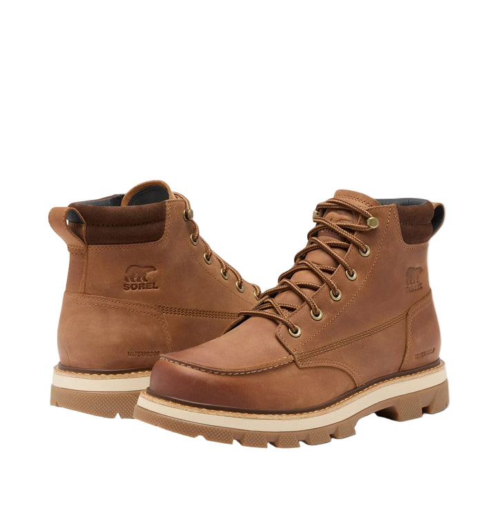 sorel lark-47 moc toe waterproof men's | velvet tan tobacco