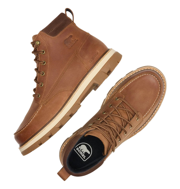 sorel lark-47 moc toe waterproof men's | velvet tan tobacco