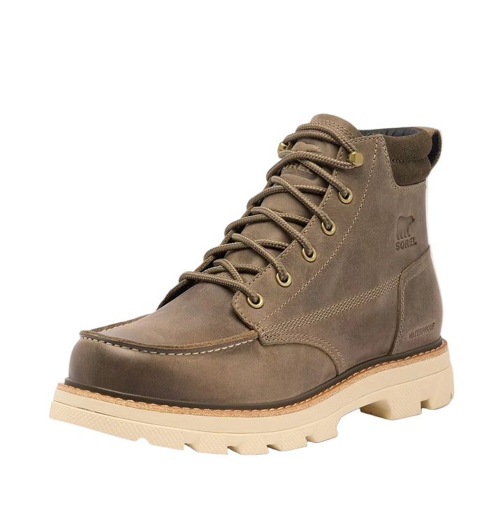 sorel lark-47 moc toe waterproof men's | wet sand major