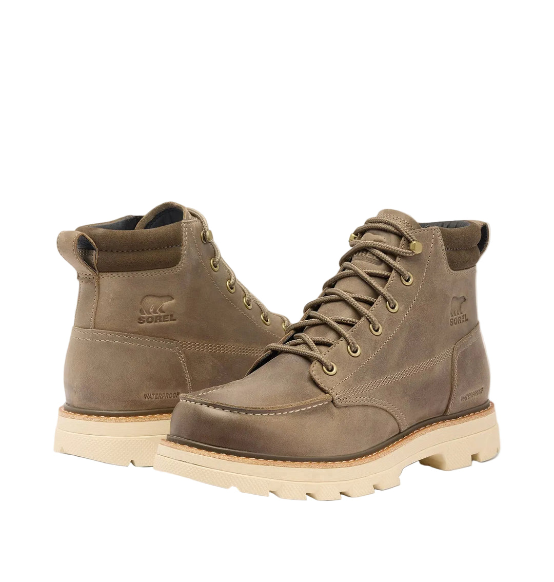 sorel lark-47 moc toe waterproof men's | wet sand major