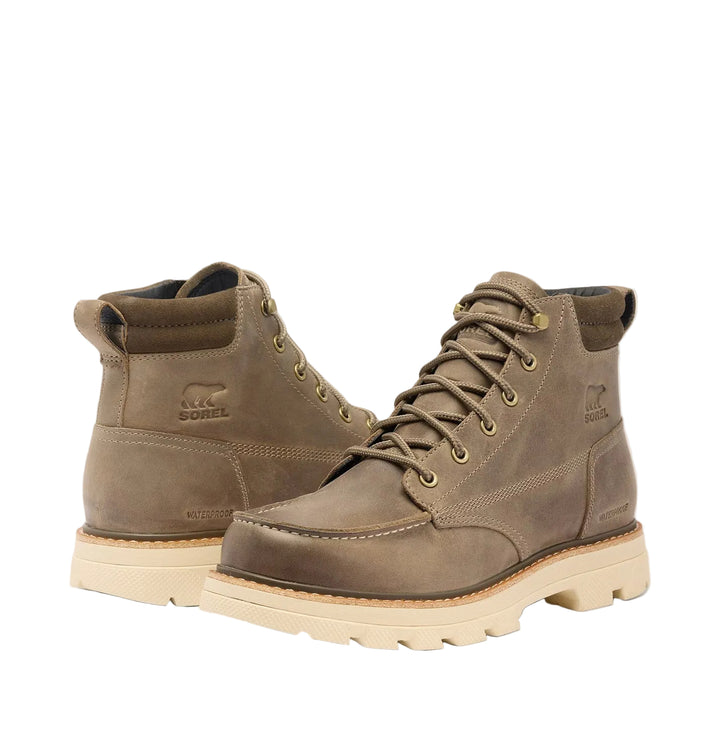 sorel lark-47 moc toe waterproof men's | wet sand major