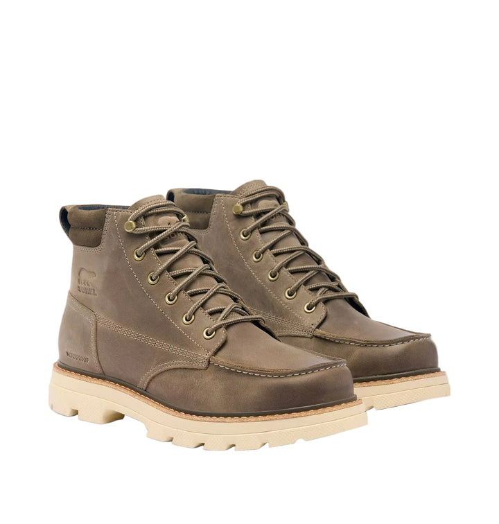 sorel lark-47 moc toe waterproof men's | wet sand major