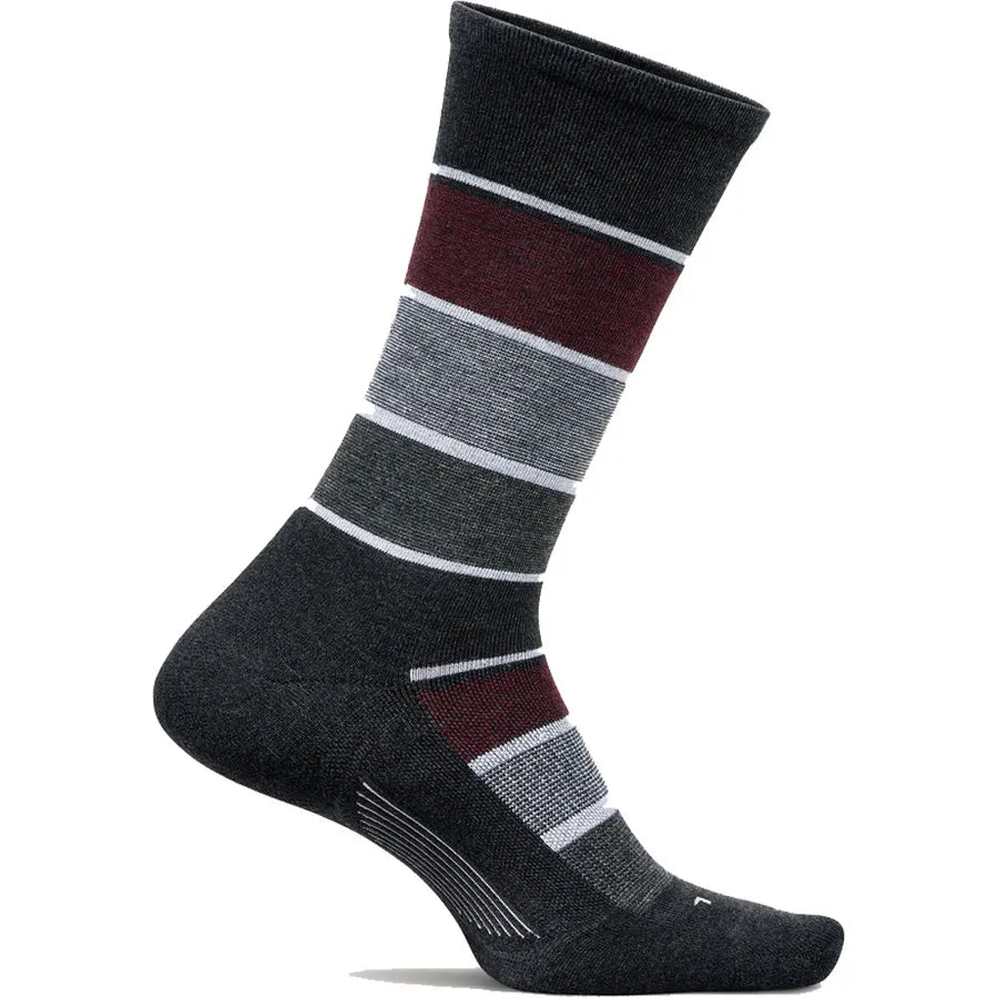 feetures everyday max cushion relaxed stripe men’s | relaxed stripe charcoal